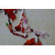 Bead Embroidery Kit on Art Canvas "World map - 3"