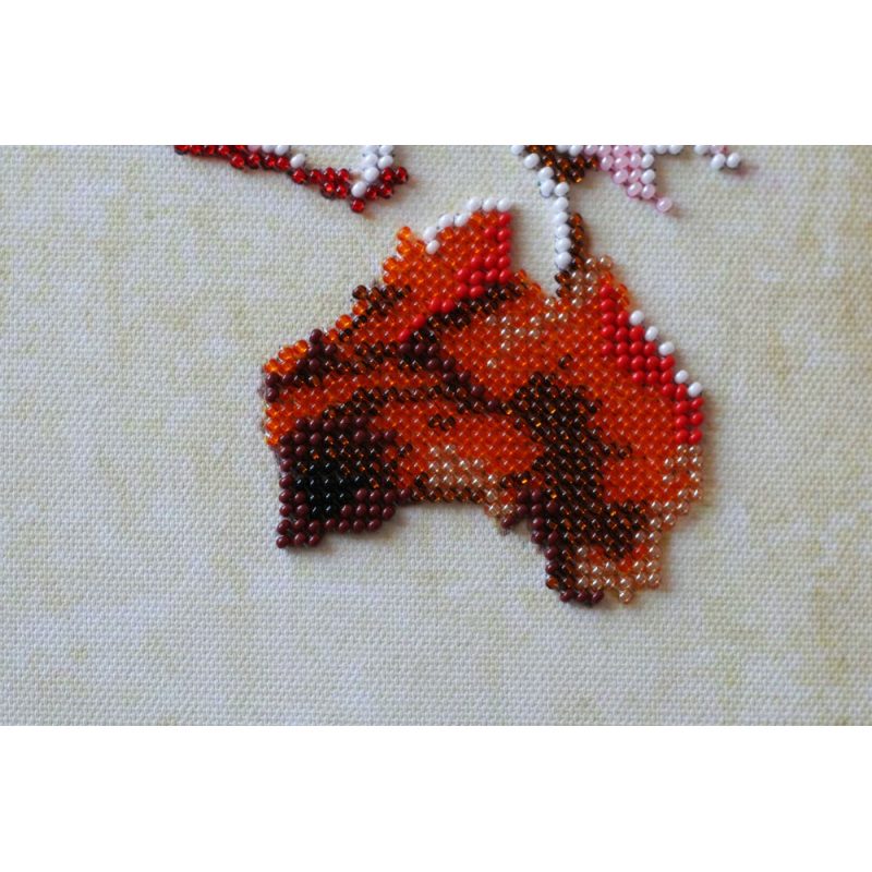 Bead Embroidery Kit on Art Canvas "World map - 3"