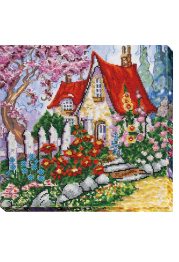 Bead Embroidery Kit on Art Canvas "Fabulous summer"
