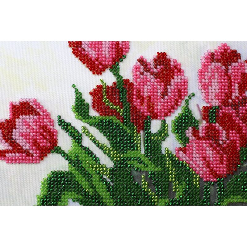 Bead Embroidery Kit on Art Canvas "Fragrant round dance"