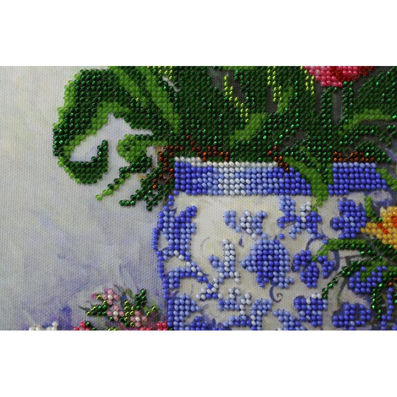 Bead Embroidery Kit on Art Canvas "Fragrant round dance"