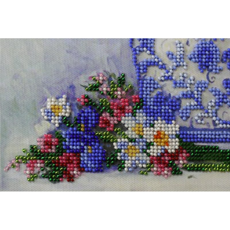 Bead Embroidery Kit on Art Canvas "Fragrant round dance"