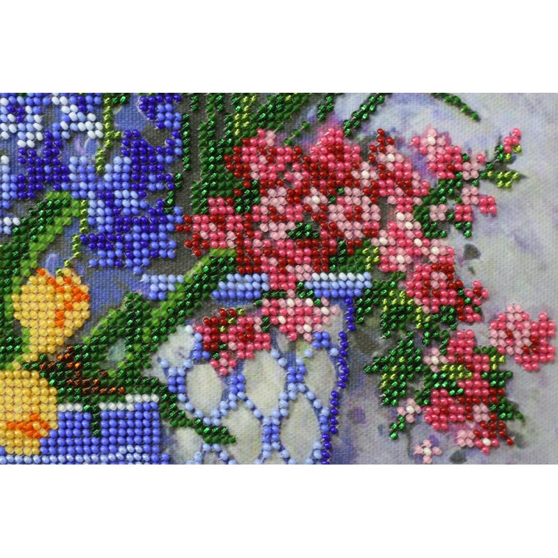 Bead Embroidery Kit on Art Canvas "Fragrant round dance"