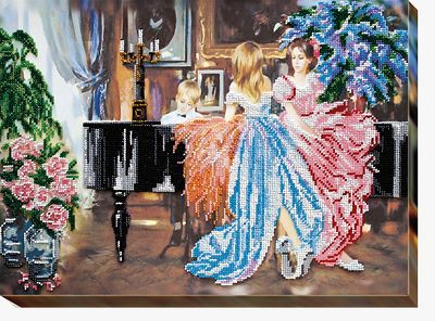 Bead Embroidery Kit on Art Canvas "Concert"