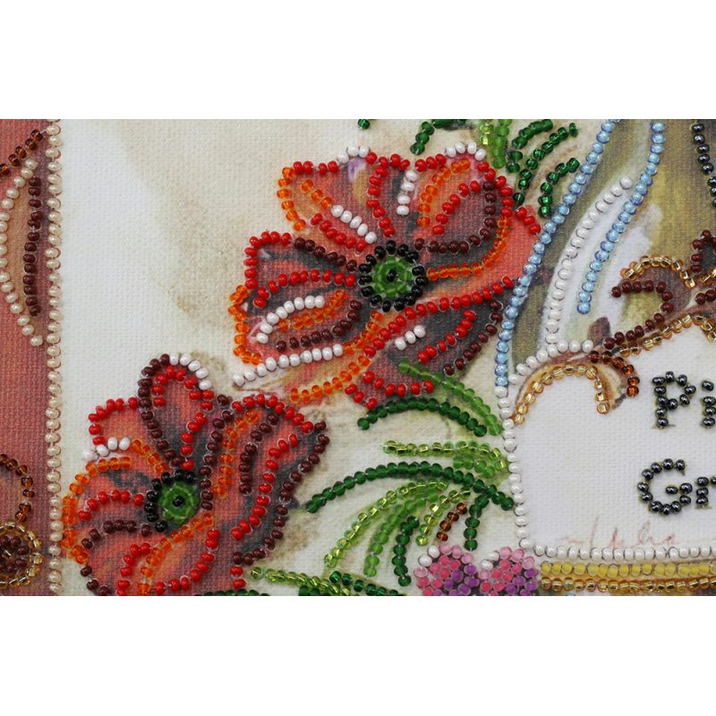 Bead Embroidery Kit on Art Canvas "Sparkling still-life"