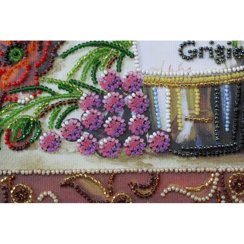 Bead Embroidery Kit on Art Canvas "Sparkling still-life"