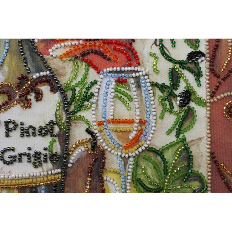 Bead Embroidery Kit on Art Canvas "Sparkling still-life"