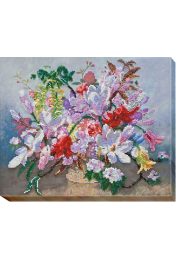 Bead Embroidery Kit on Art Canvas "Purple twilight"
