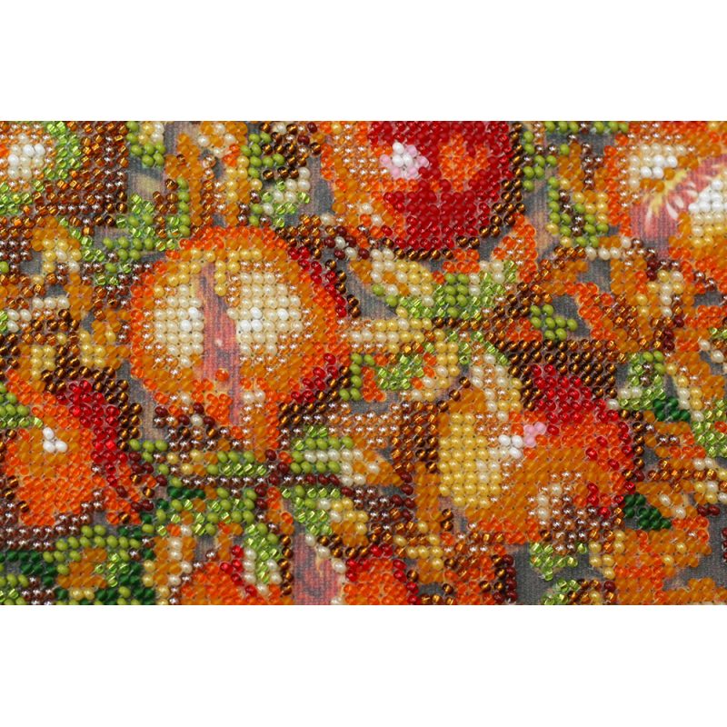 Bead Embroidery Kit on Art Canvas "Pomegranate tree"