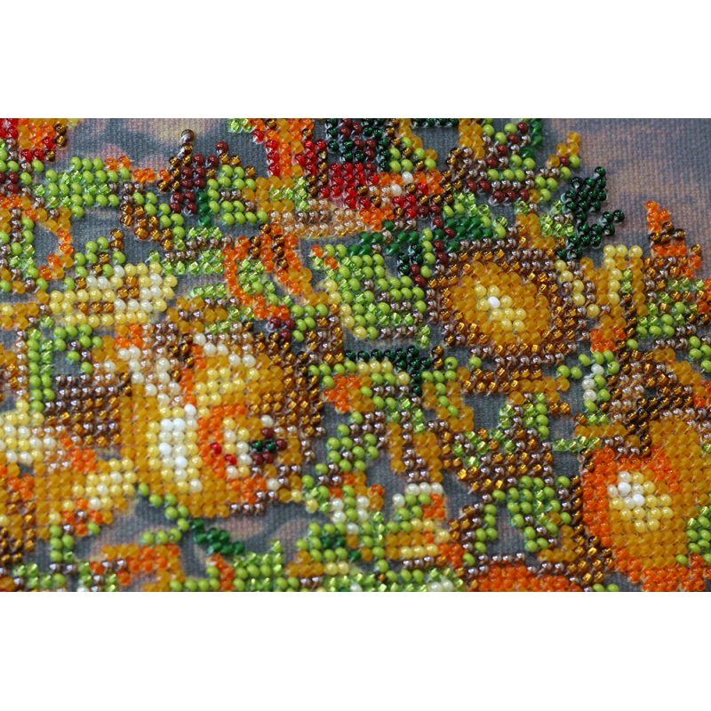 Bead Embroidery Kit on Art Canvas "Pomegranate tree"