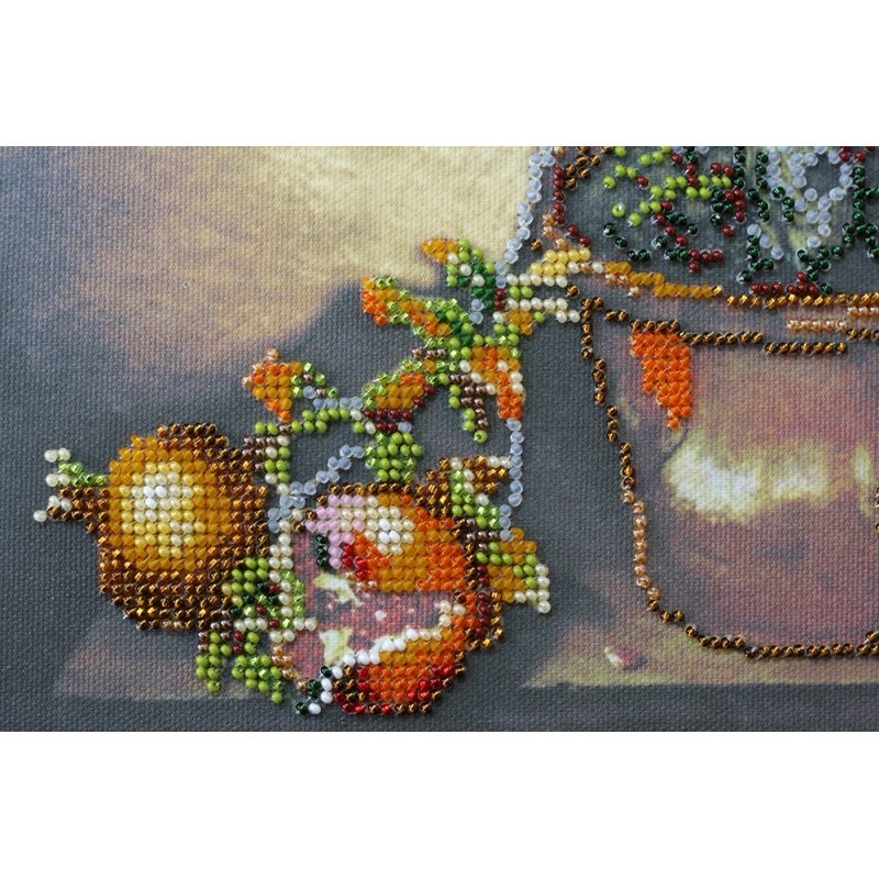 Bead Embroidery Kit on Art Canvas "Pomegranate tree"