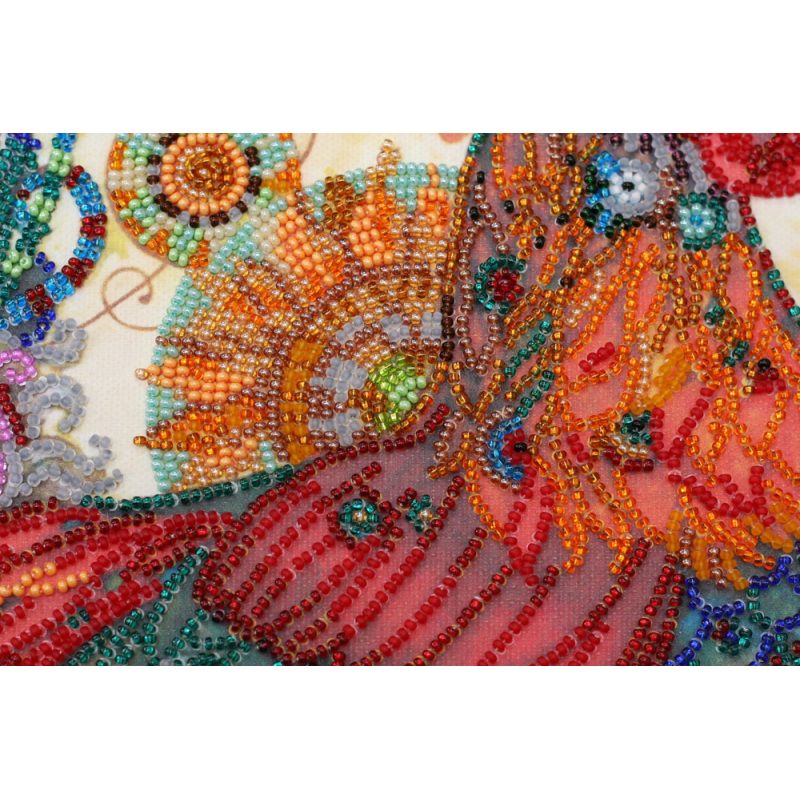 Bead Embroidery Kit on Art Canvas "Cock-a-doodle-doo!"
