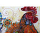 Bead Embroidery Kit on Art Canvas "Cock-a-doodle-doo!"