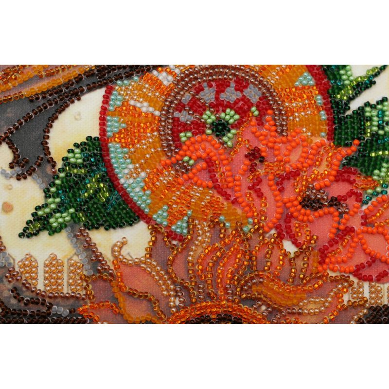 Bead Embroidery Kit on Art Canvas "Cock-a-doodle-doo!"