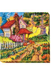 Bead Embroidery Kit on Art Canvas "Fabulous autumn"
