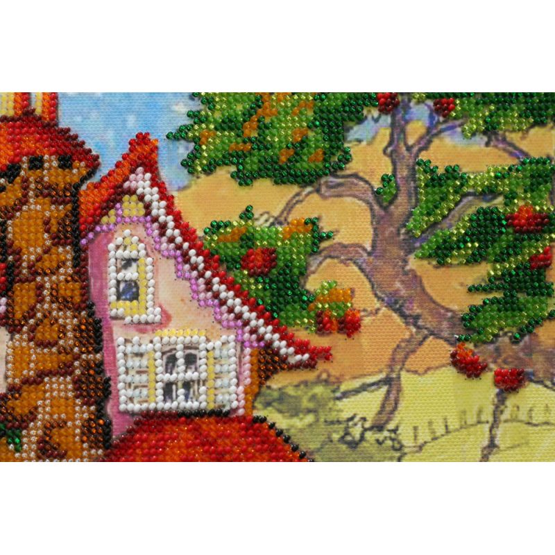 Bead Embroidery Kit on Art Canvas "Fabulous autumn"