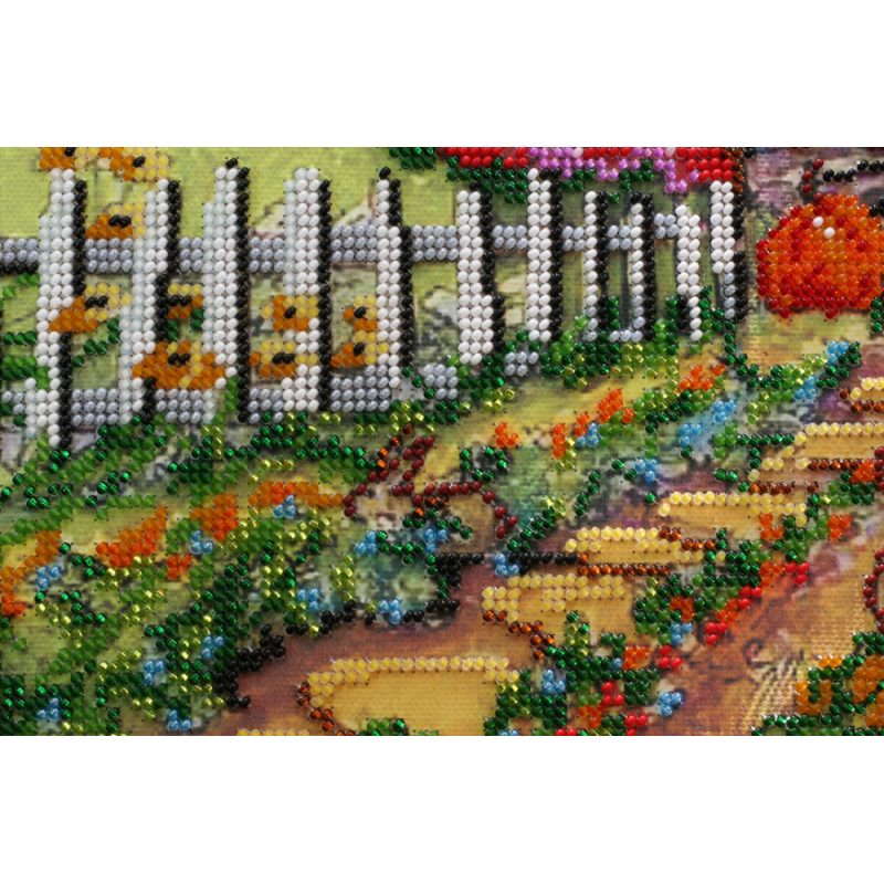 Bead Embroidery Kit on Art Canvas "Fabulous autumn"