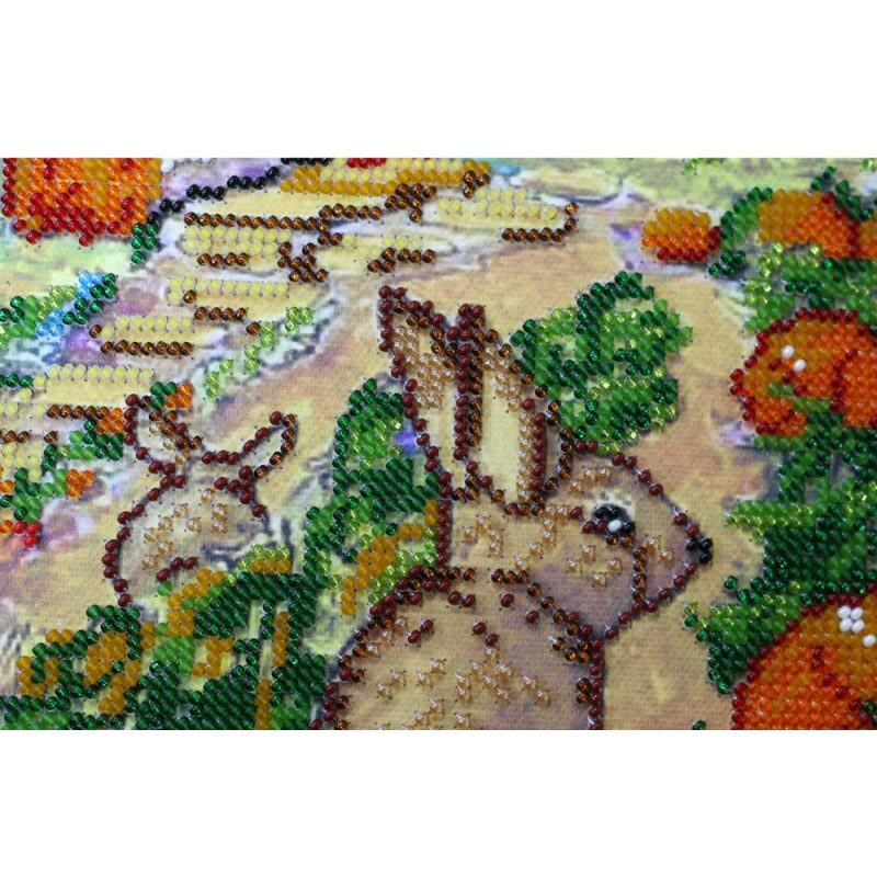 Bead Embroidery Kit on Art Canvas "Fabulous autumn"