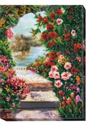 Bead Embroidery Kit on Art Canvas "Summer garden"