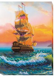 Bead Embroidery Kit on Art Canvas "On the waves"