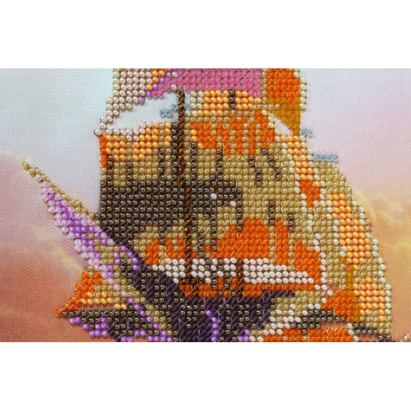 Bead Embroidery Kit on Art Canvas "On the waves"