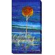 Bead Embroidery Kit on Art Canvas "Fire in sky blue - 1"