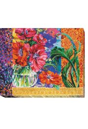 Bead Embroidery Kit on Art Canvas "Anemone"