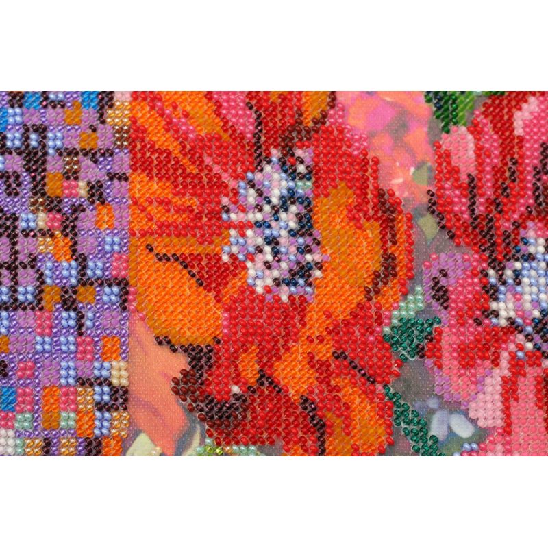 Bead Embroidery Kit on Art Canvas "Anemone"