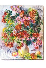 Bead Embroidery Kit on Art Canvas "Marguerites"