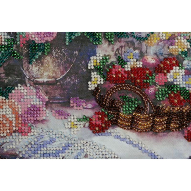 Bead Embroidery Kit on Art Canvas "Pink gauze"