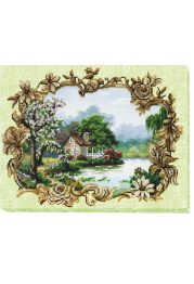 Bead Embroidery Kit on Art Canvas "Watery waste"