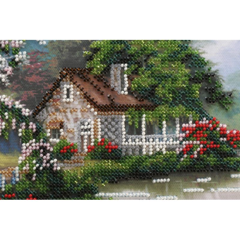 Bead Embroidery Kit on Art Canvas "Watery waste"