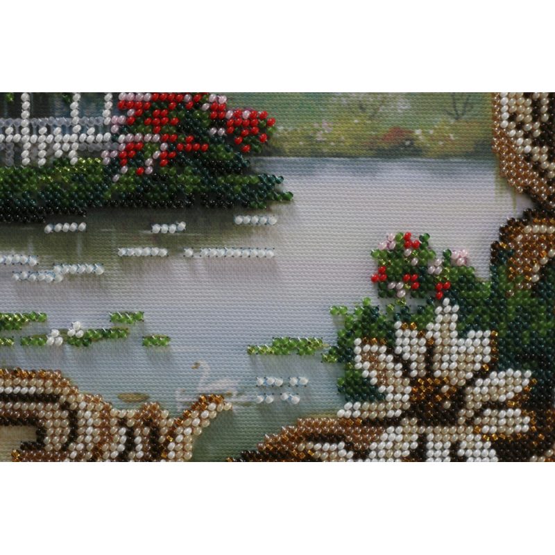 Bead Embroidery Kit on Art Canvas "Watery waste"