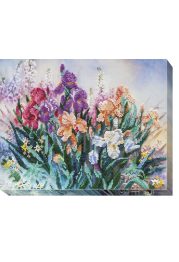 Bead Embroidery Kit on Art Canvas "Morning garden"
