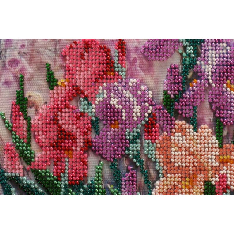 Bead Embroidery Kit on Art Canvas "Morning garden"