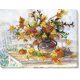 Bead Embroidery Kit on Art Canvas "Autumn bunch of flowers"