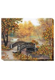 Bead Embroidery Kit on Art Canvas "Gold of Autumn"