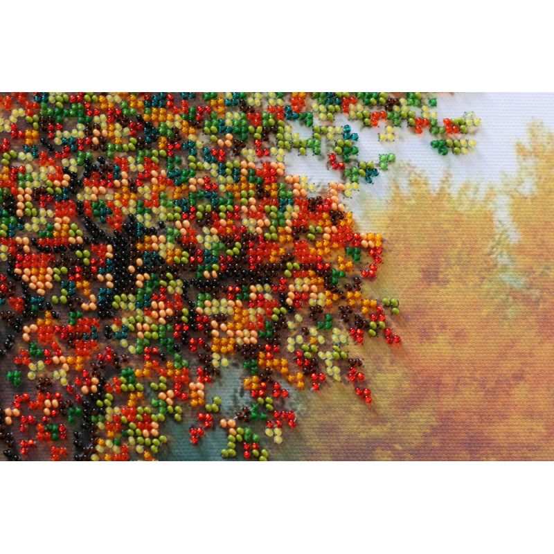 Bead Embroidery Kit on Art Canvas "Gold of Autumn"