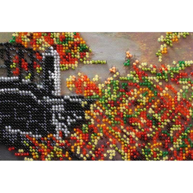 Bead Embroidery Kit on Art Canvas "Gold of Autumn"