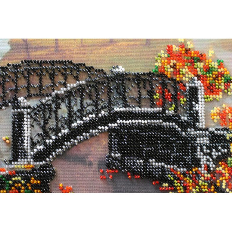 Bead Embroidery Kit on Art Canvas "Gold of Autumn"