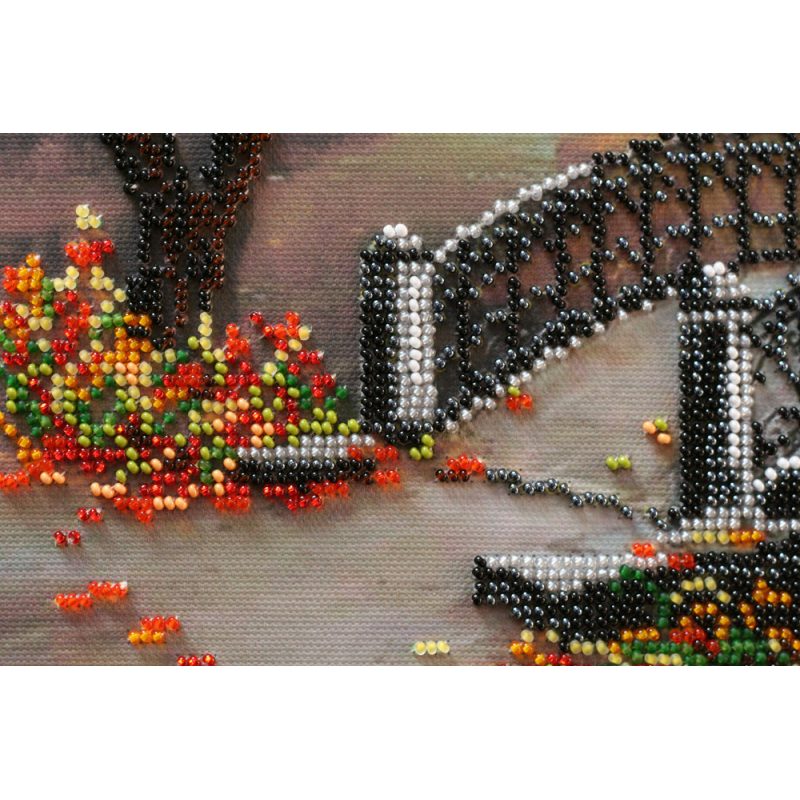 Bead Embroidery Kit on Art Canvas "Gold of Autumn"
