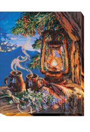 Bead Embroidery Kit on Art Canvas "High tea"