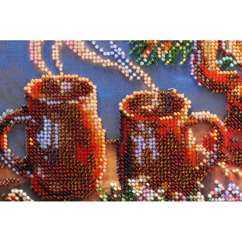 Bead Embroidery Kit on Art Canvas "High tea"