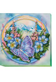 Bead Embroidery Kit on Art Canvas "Summer water colors-1"
