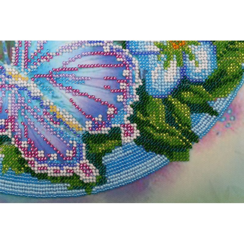 Bead Embroidery Kit on Art Canvas "Summer water colors-1"