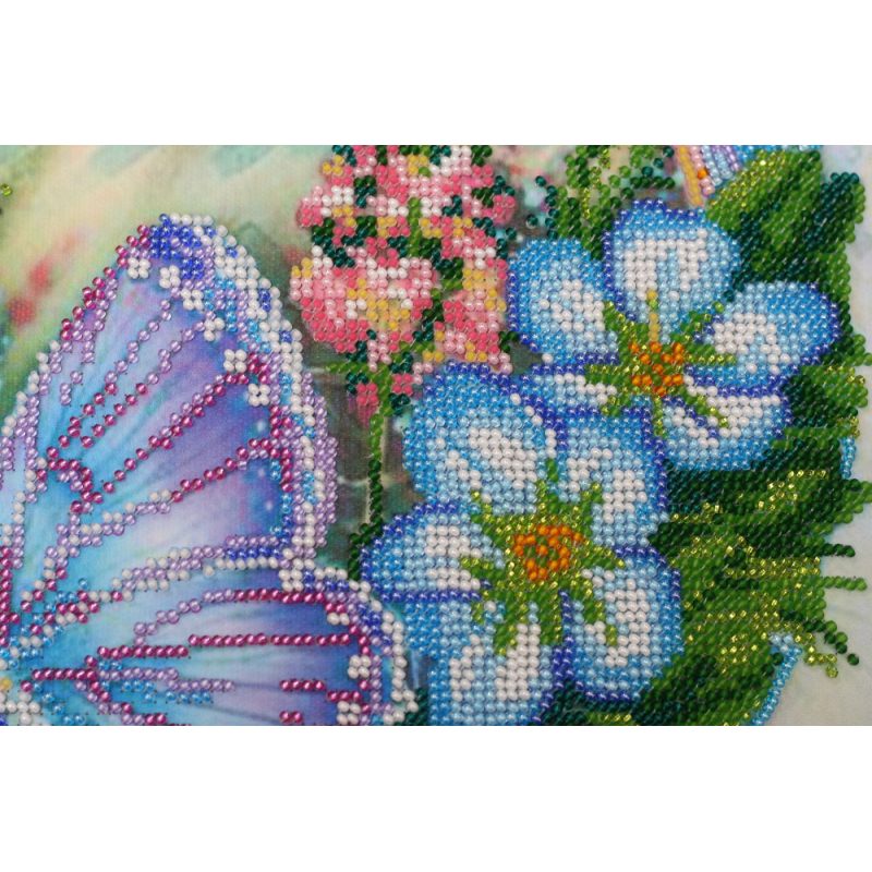 Bead Embroidery Kit on Art Canvas "Summer water colors-1"
