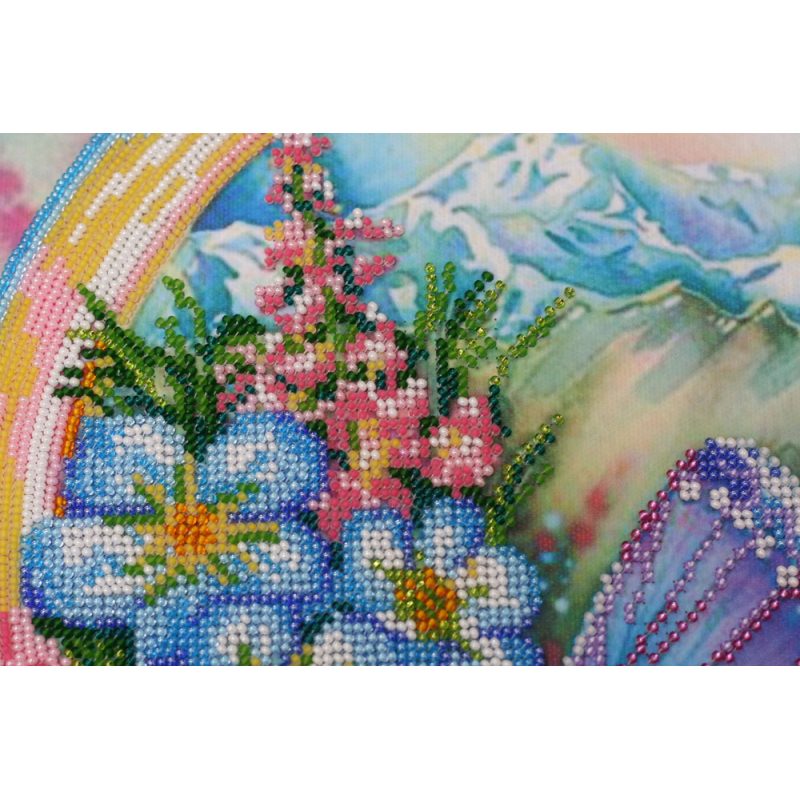 Bead Embroidery Kit on Art Canvas "Summer water colors-1"