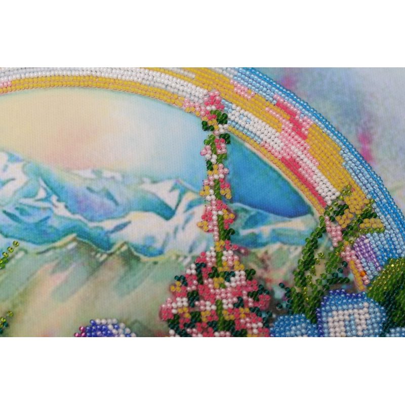 Bead Embroidery Kit on Art Canvas "Summer water colors-1"
