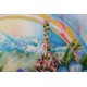 Bead Embroidery Kit on Art Canvas "Summer water colors-1"