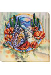 Bead Embroidery Kit on Art Canvas "Summer water colors-2"